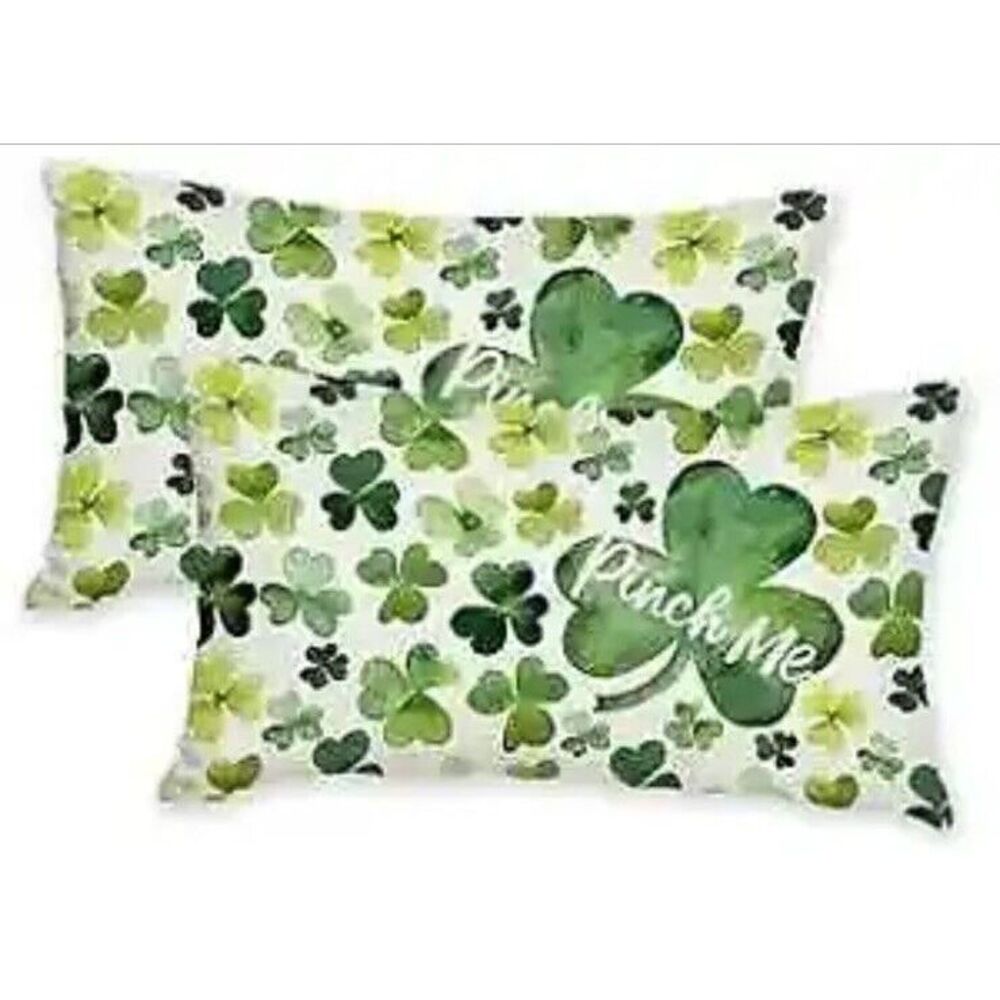 St.Patricks Day Pillow Covers 12X20 Inch Set of 2,Shamrock Pinch Me 12x20"*2